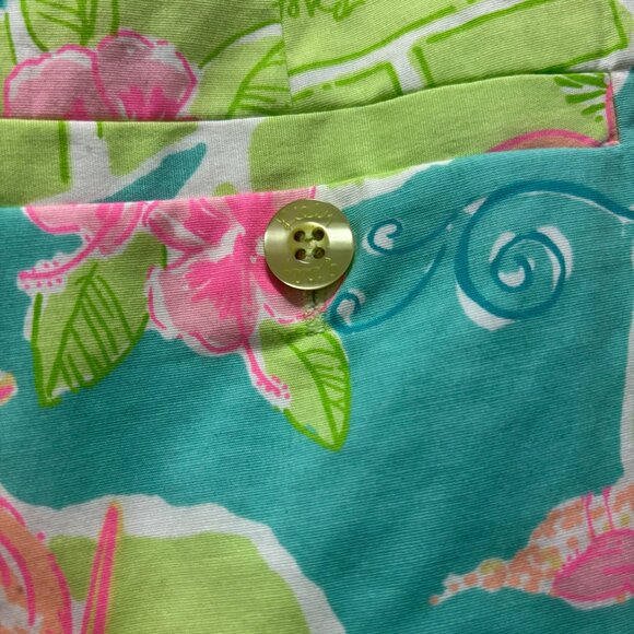 Lilly Pulitzer Womens Vintage Green & Pink Floral Print Everglades Shorts Size 6 - Picture 4 of 7